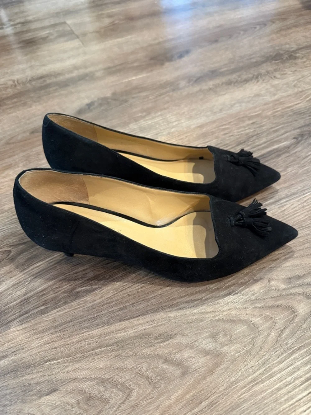 Talbots Black Suede Leather Kitten Heel Pump Size 6.5